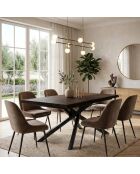Table de salle à manger fixe en bois Udine 160 chêne traité thermiquement/noir - 160 x 90 x 76 cm