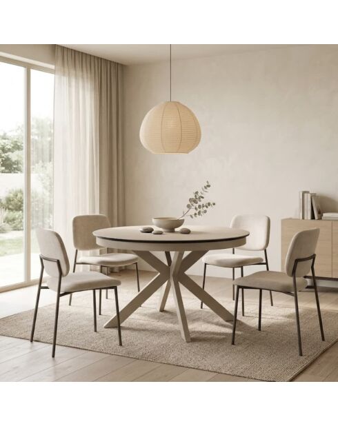 Table en céramique Savona sable - 120 - 160 cm