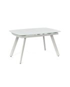 Table de salle à manger extensible en verre trempé Ascoli blanc - 140/175/210 cm