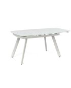 Table de salle à manger extensible en verre trempé Ascoli blanc - 140/175/210 cm