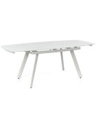 Table de salle à manger extensible en verre trempé Ascoli blanc - 140/175/210 cm