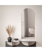 Miroir mural en verre Bardolino argent - 60 x 2 x 140 cm