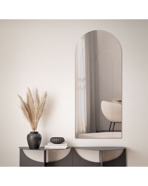 Miroir mural en verre Bardolino argent - 60 x 2 x 140 cm