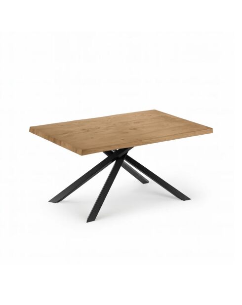Table de salle à manger fixe en bois Udine 200 chêne/noir - 200 x 100 x 76 cm
