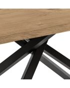 Table de salle à manger fixe en bois Udine 200 chêne/noir - 200 x 100 x 76 cm