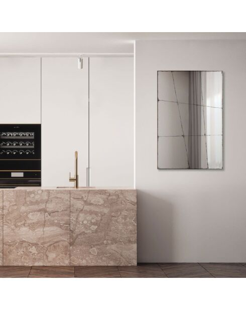 Miroir mural Nettuno argent/noir - 60 x 4 x 90 cm