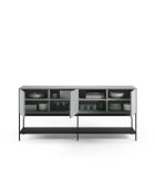 Buffet à 3 portes et 2 étagères Palinuro en stratifié avec structure métallique vert - 180 x 40 x 80 cm