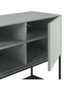 Buffet à 3 portes et 2 étagères Palinuro en stratifié avec structure métallique vert - 180 x 40 x 80 cm
