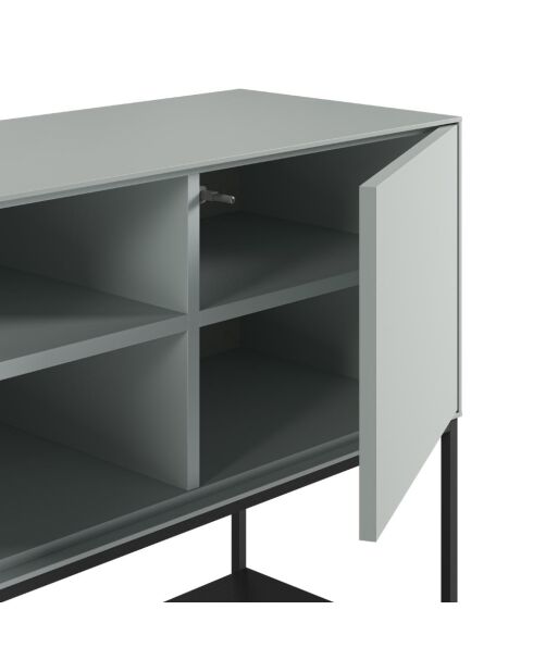 Buffet à 3 portes et 2 étagères Palinuro en stratifié avec structure métallique vert - 180 x 40 x 80 cm