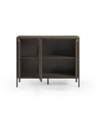 Buffet à 3 portes Veroli à en métal perforé moka - 121 x 40 x 90 cm