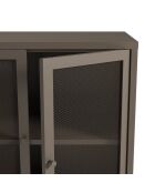 Buffet à 3 portes Veroli à en métal perforé moka - 121 x 40 x 90 cm