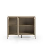 Buffet à 3 portes Veroli à en métal perforé sable - 121 x 40 x 90 cm