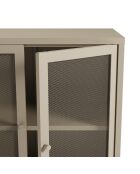 Buffet à 3 portes Veroli à en métal perforé sable - 121 x 40 x 90 cm