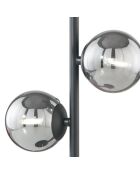 Lampe de table Surbo en métal avec deux diffuseurs en verre noir - 14 x 14 x 40 cm