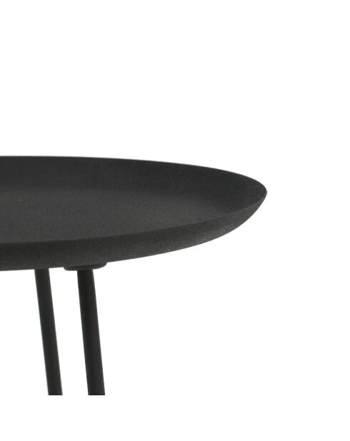 Table basse Ponza 46 à plateau rond noir - 46 x 46 x 50 cm