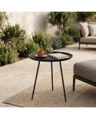 Table basse Ponza 46 à plateau rond noir - 46 x 46 x 50 cm