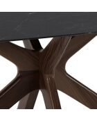 Table de salle à manger fixe en céramiqueTorino marbre noir/brun - 180 x 90 x 76 cm