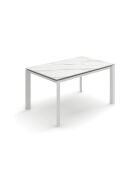 Table de salle à manger extensible en céramique Sestri calacatta/marbre blanc - 140/220 cm