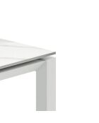 Table de salle à manger extensible en céramique Sestri calacatta/marbre blanc - 140/220 cm