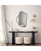 Miroir mural en verre et métal Desenzano noir argent - 60 x 2 x 90 cm