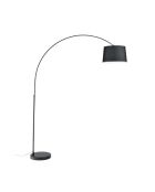 Lampadaire Tremosine en métal courbé avec base en marbre noir - 40 x 152 x 200 cm