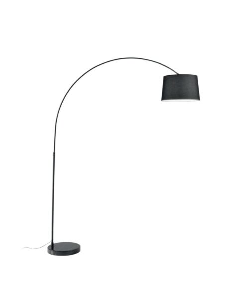 Lampadaire Tremosine en métal courbé avec base en marbre noir - 40 x 152 x 200 cm