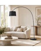 Lampadaire Tremosine en métal courbé avec base en marbre noir - 40 x 152 x 200 cm