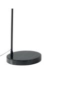 Lampadaire Tremosine en métal courbé avec base en marbre noir - 40 x 152 x 200 cm