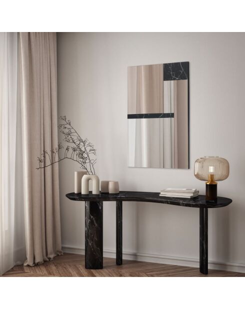 Miroir mural en verre Sabbioneta noir argent - 60 x 2 x 90 cm