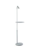 Lampadaire en métal Ortona avec point lumineux et support réglables blanc - 35 x 35 x 150 cm