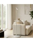 Lampadaire en métal Ortona avec point lumineux et support réglables blanc - 35 x 35 x 150 cm