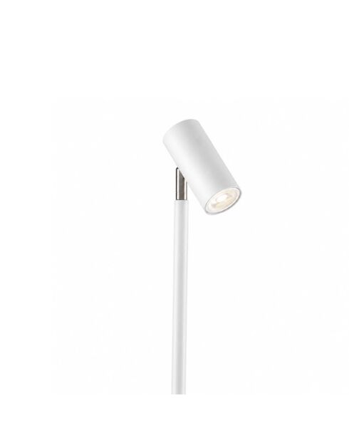Lampadaire en métal Ortona avec point lumineux et support réglables blanc - 35 x 35 x 150 cm