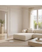 Lampadaire Budoni en métal courbé avec point lumineux réglable blanc - 185 x 35 x 224 cm