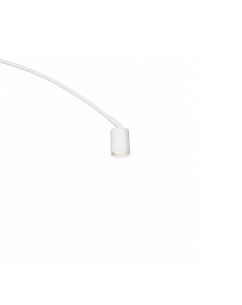 Lampadaire Budoni en métal courbé avec point lumineux réglable blanc - 185 x 35 x 224 cm