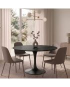 Table de salle à manger fixe en céramique Firenze 120 marbre noir - 120 x 120 x 76 cm