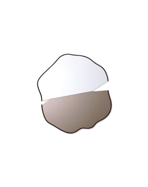 Miroir mural en verre et métal Ortisei de forme irrégulière argent/bronze - 80 x 2 x 80 cm