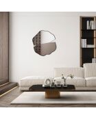 Miroir mural en verre et métal Ortisei de forme irrégulière argent/bronze - 80 x 2 x 80 cm