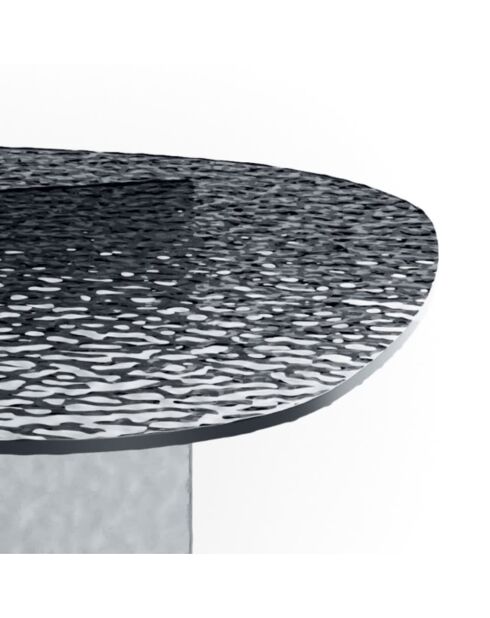 Table basse en verre martelé Murano 90 fumée - 90 x 90 x 35 cm
