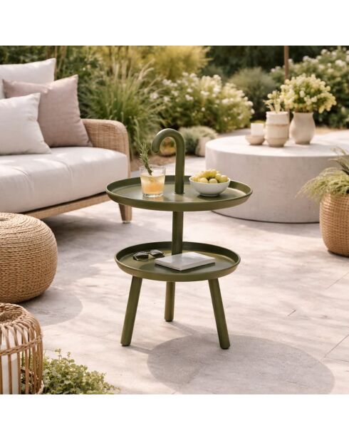 Table basse d'extérieur Palmanova vert militore - 41 x ,41 x 55 cm