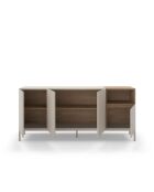 Buffet à 4 portes et 1 étagère Sapri en stratifié avec structure métallique crème/marron - 180 x 42 x 80 cm