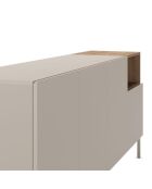 Buffet à 4 portes et 1 étagère Sapri en stratifié avec structure métallique crème/marron - 180 x 42 x 80 cm