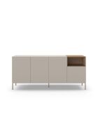 Buffet à 4 portes et 1 étagère Sapri en stratifié avec structure métallique crème/marron - 180 x 42 x 80 cm