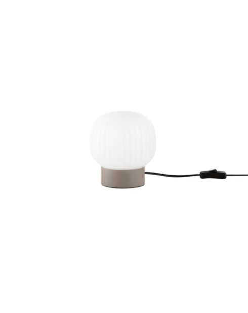 Lampe de table Cirò en métal et verre blanc/brun - 15 x 4 x 16 cm
