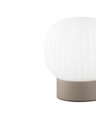Lampe de table Cirò en métal et verre blanc/brun - 15 x 4 x 16 cm