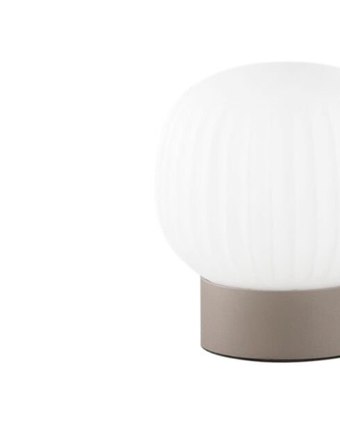Lampe de table Cirò en métal et verre blanc/brun - 15 x 4 x 16 cm