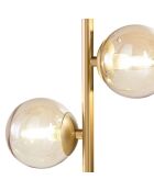 Lampe de table Surbo en métal avec diffuseurs en verre laiton - 14 x 14 x 40 cm