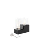 Cheminée de table bioéthanol Legnago en acier inoxydable noir - 40 x 20 x 39 cm