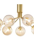 Suspension Surbo en métal avec neuf diffuseurs en verre laiton - 83 x 83 x 41 cm