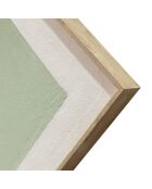 Peinture abstraite Peschici peinte à la main vert/beige - 60 x 4,5 x 60 cm