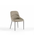 Ensemble de 4 chaises de salle à manger revêtues de tissu Positano beige/noir - 63 x 54 x 89 cm